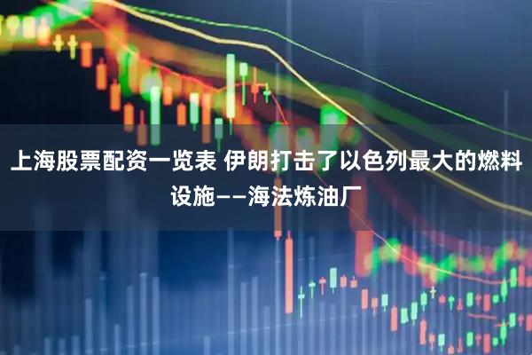 上海股票配资一览表 伊朗打击了以色列最大的燃料设施——海法炼油厂